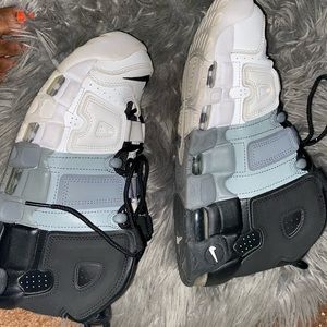 Nike uptempo grey black and white